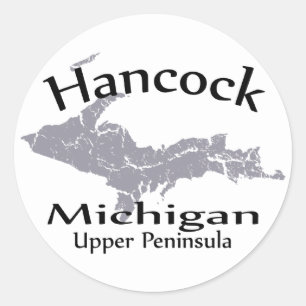 Rond Sticker de conception de carte Hancock Michigan