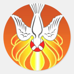 Rond Sticker de confirmation - Esprit Saint et sept fla
