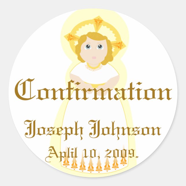 Rond Sticker de confirmation-Personnaliser (Devant)