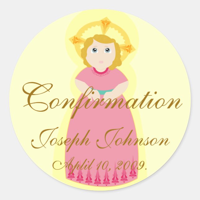 Rond Sticker de confirmation-Personnaliser (Devant)