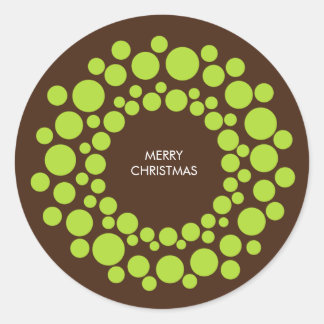 Rond Sticker de couronne de Noël