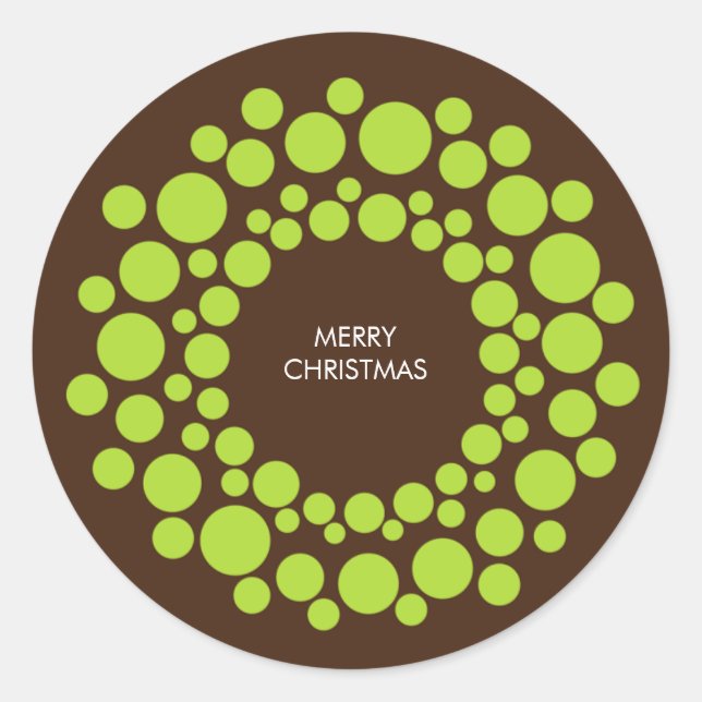 Rond Sticker de couronne de Noël (Devant)
