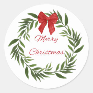 Rond Sticker de couronne de Noël Joyeux