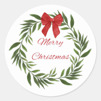 Rond Sticker de couronne de Noël Joyeux