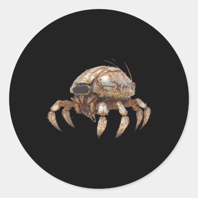 Rond Sticker de crabe robotique (Devant)