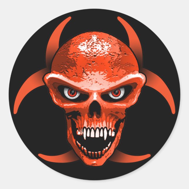 Rond Sticker de crâne diabolique (Devant)