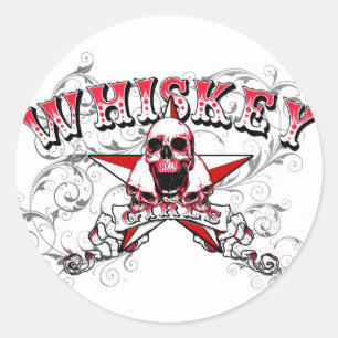 Rond Sticker de crâne Whiskey Girls