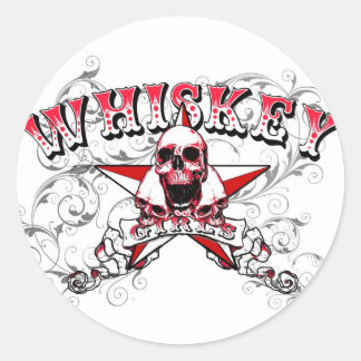 Rond Sticker de crâne Whiskey Girls