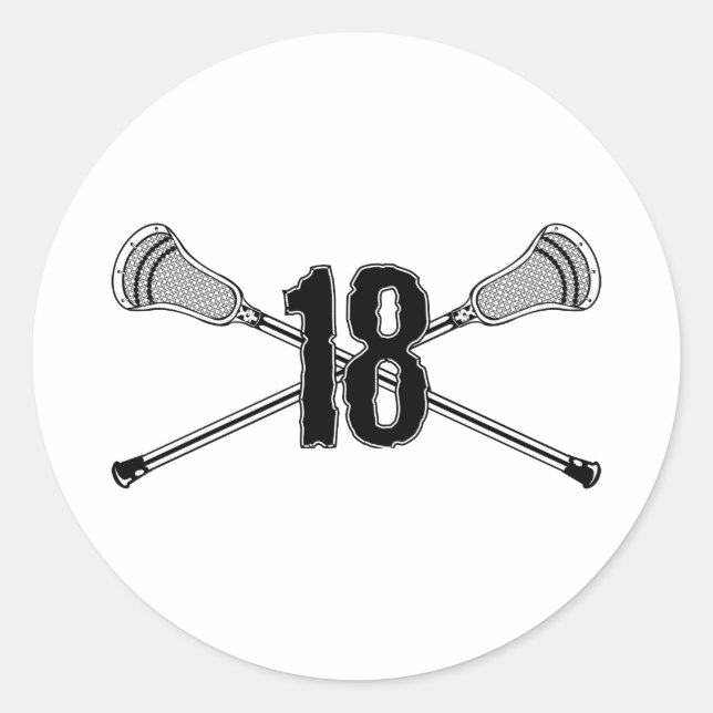 Rond Sticker de crosse numéro 18 (Devant)