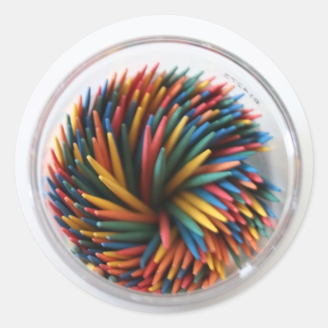 Rond Sticker de cure-dents coloré (Devant)