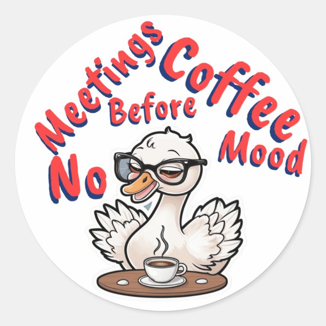 Rond Sticker de cygne avec café (Devant)