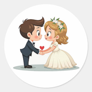 Rond Sticker de danse Mariage romantique