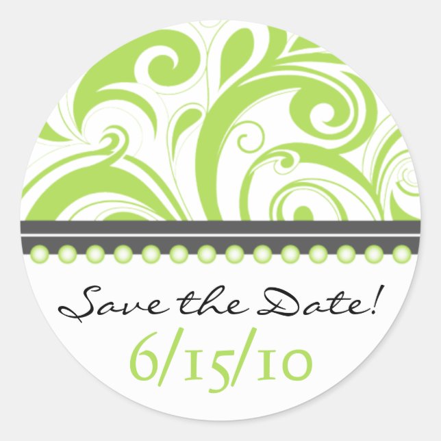 Rond Sticker de date à la Lime tendance Sticker (Devant)