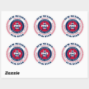 Rond Sticker de design circulaire Patriotic New Mexico