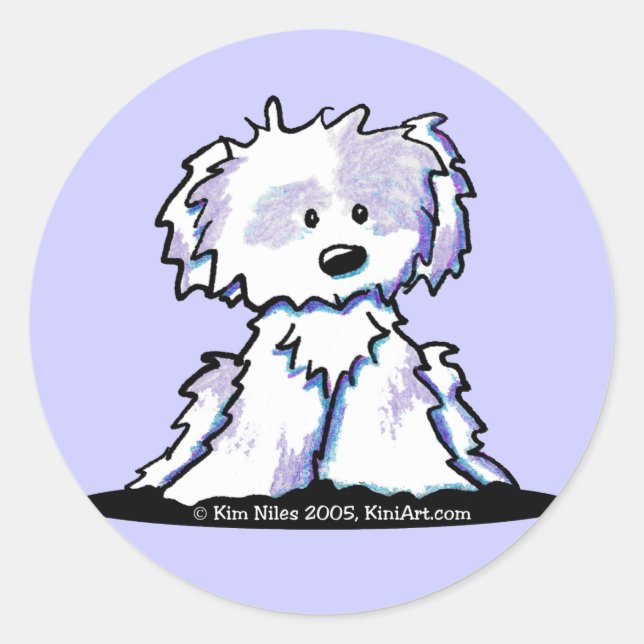 Rond Sticker de dessin Shih Tzu (Devant)