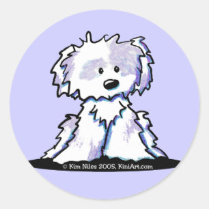 Rond Sticker de dessin Shih Tzu