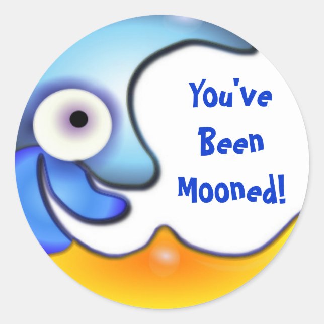 Rond Sticker de dessin "Vous avez été Mooné" fou (Devant)