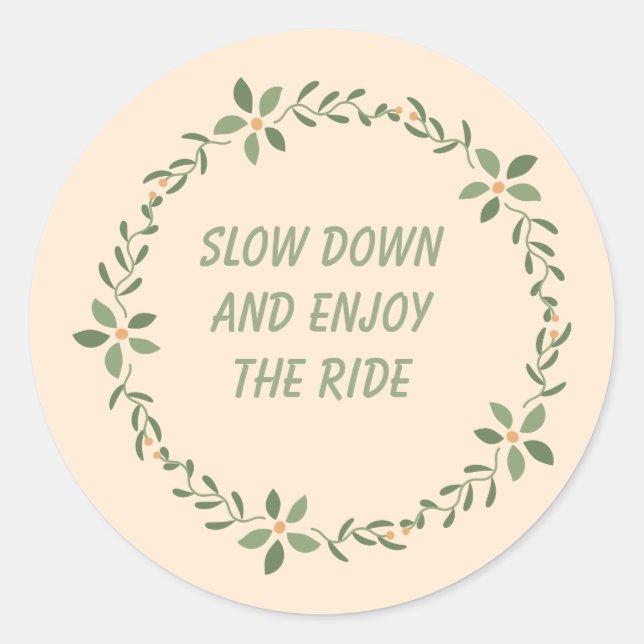 Rond Sticker de devis inspirant pour une vie mentale (Devant)