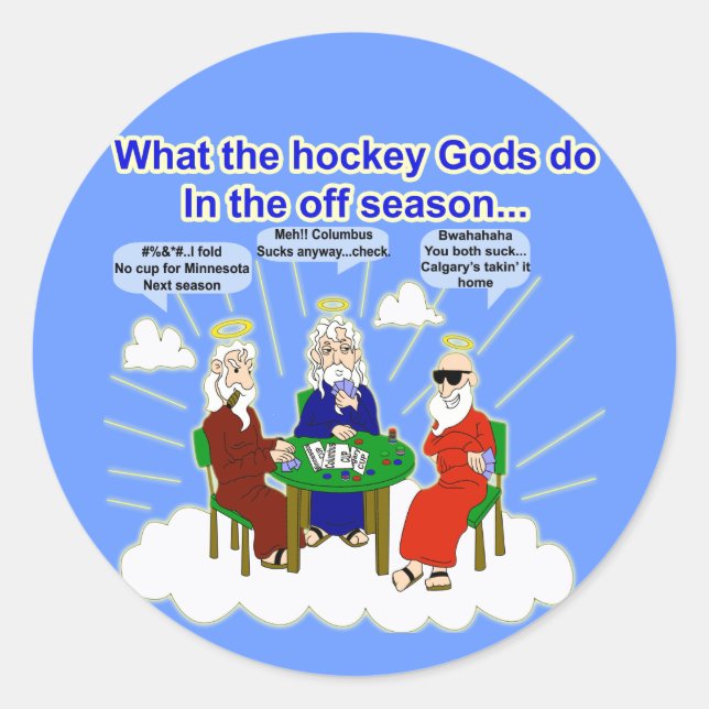 Rond Sticker de dieux de hockey (Devant)