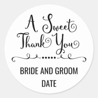 Rond STICKER DE FAVEUR DE MARIAGE | Un Merci doux
