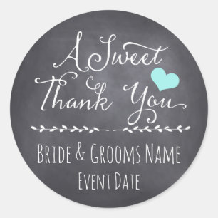 Rond STICKER DE FAVEUR DE MARIAGE Un Merci doux