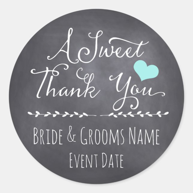 Rond STICKER DE FAVEUR DE MARIAGE | Un Merci doux (Devant)