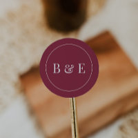 Sticker de faveur Monogramme moderne
