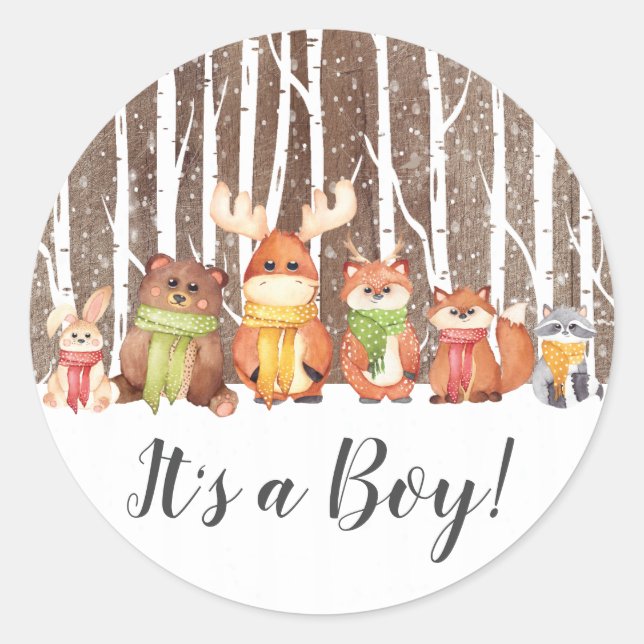 Rond Sticker de Faveur neutre pour animaux de bois d'hi (Devant)