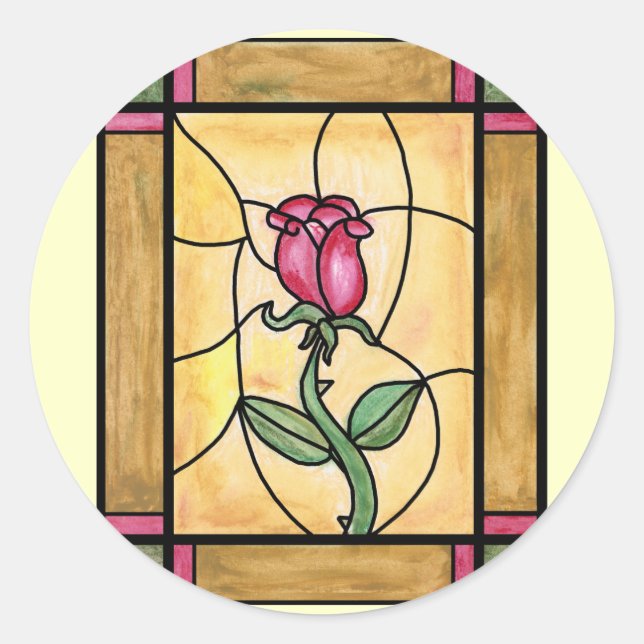 Rond Sticker de fenêtre rose (Devant)