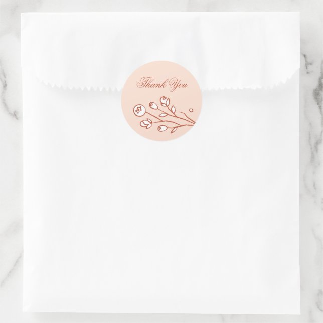 Rond Sticker de fermeture Mariage de fleurs vintages -  (Sac)