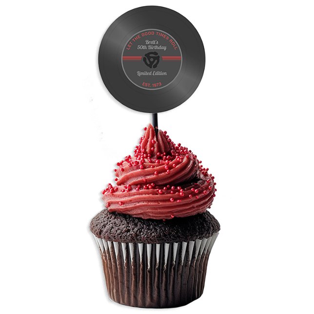 Rond Sticker de fête d'anniversaire vintage - Retourner (Créateur téléchargé)