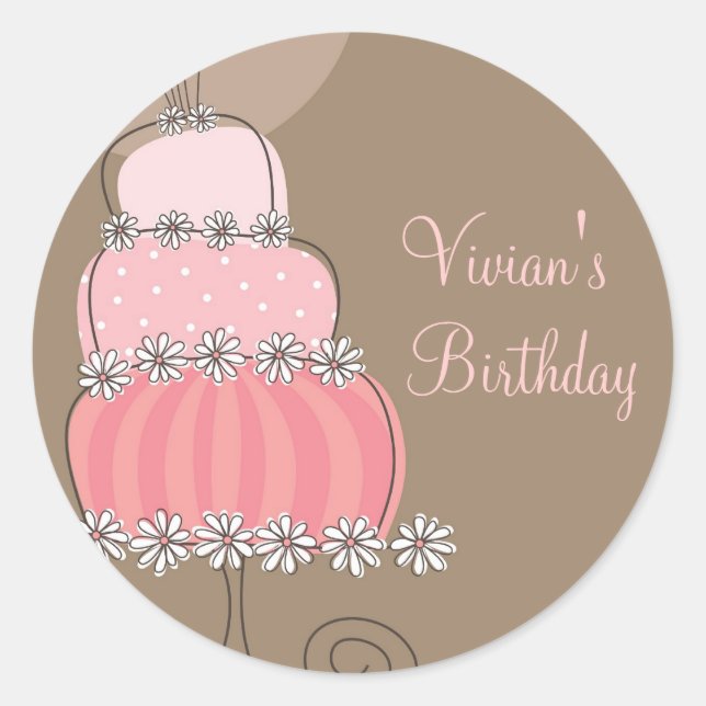 Rond Sticker de fête d'anniversaire Whimsical Sweet Pin (Devant)