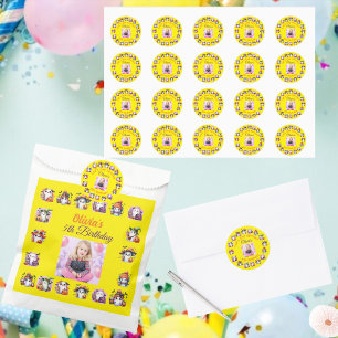Rond Sticker de fête de l'amoureux du café pour enfants