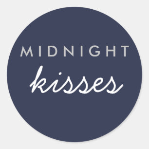 Rond Sticker de fête de mariage de baisers de minuit Ma
