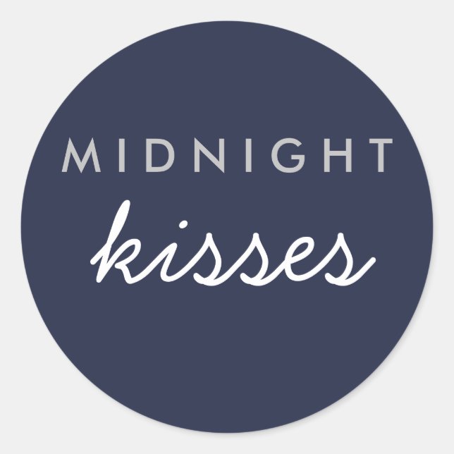Rond Sticker de fête de mariage de baisers de minuit Ma (Devant)