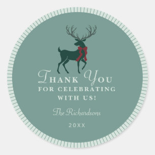 Rond Sticker de fête de Noël personnalisé