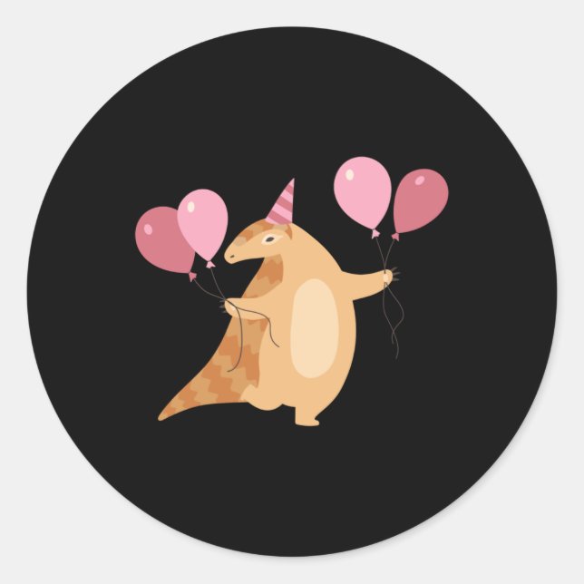 Rond Sticker de fête de Pangolin (Devant)