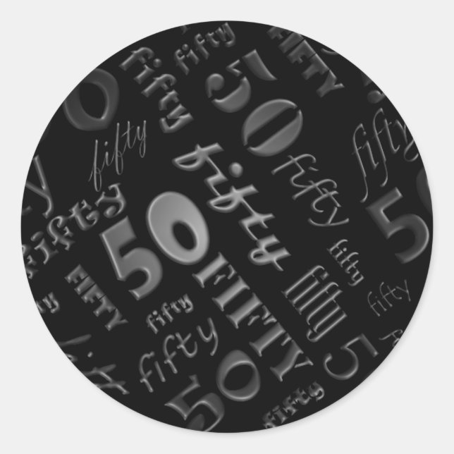 Rond Sticker de fête du 50e anniversaire (Devant)