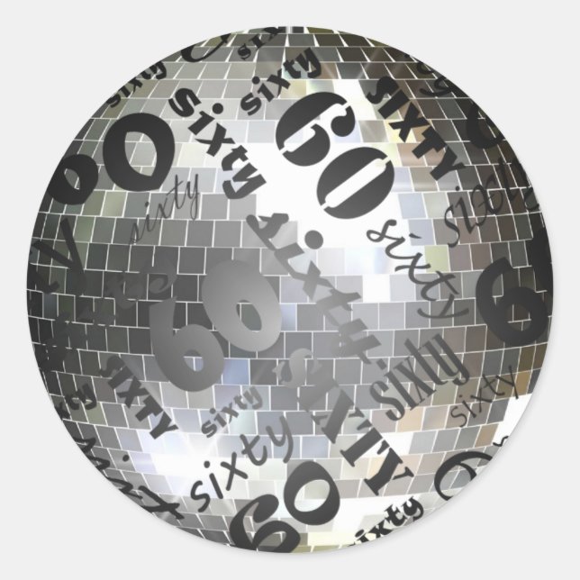 Rond Sticker de fête du 60e anniversaire (Devant)