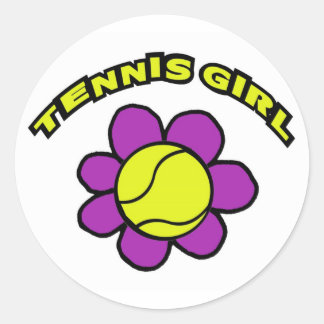 ROND STICKER DE FILLE DE TENNIS