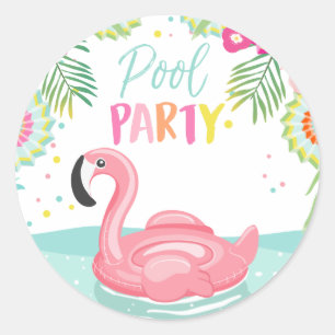 Rond Sticker de Flamant rose Pool Tropical Pool Flotte