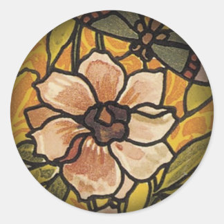 Rond Sticker de fleur de verre
