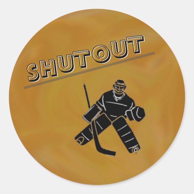 Rond Sticker de gardien de but de hockey Shutout (Devant)