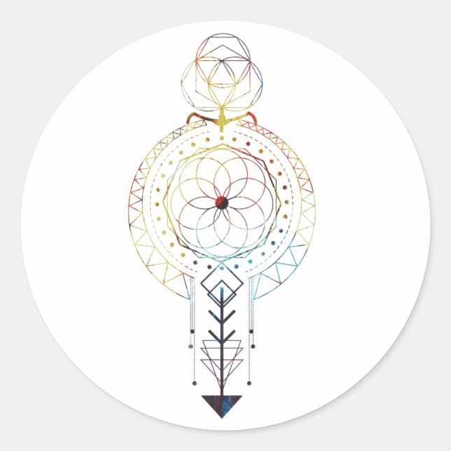 Rond Sticker de géométrie sacrée (Devant)