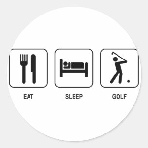 Rond Sticker de golf de Sleep Eat