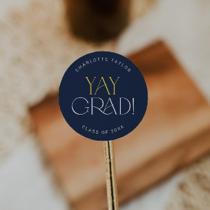 Rond Sticker de graduation de la marine moderne Fete Go