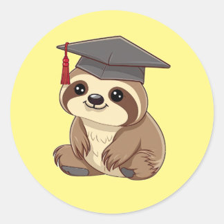 Rond Sticker de graduation Sloth Love