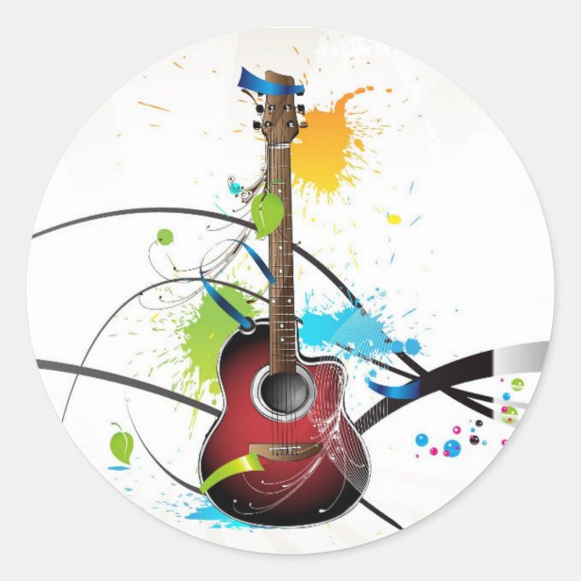 Rond Sticker de guitare (Devant)