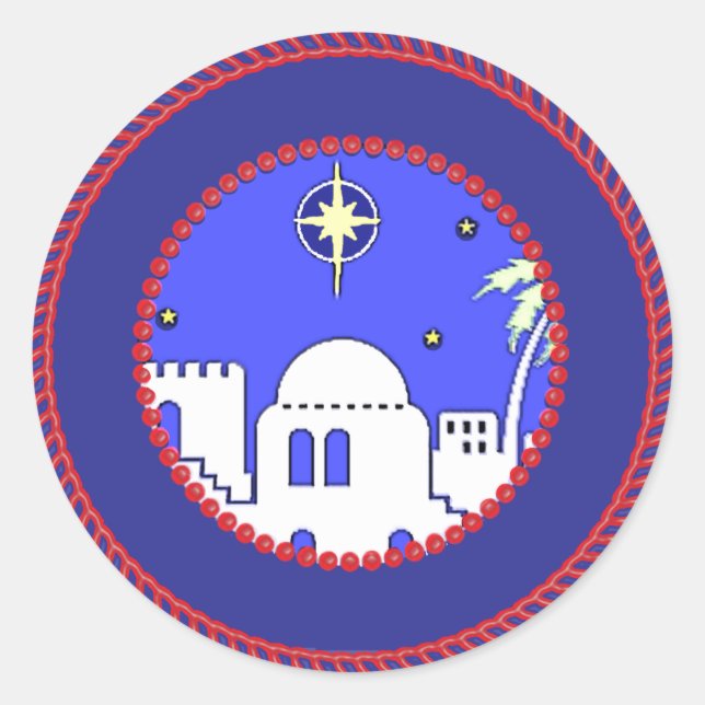 Rond Sticker de Jesse Tree Town de Bethlehem (Devant)