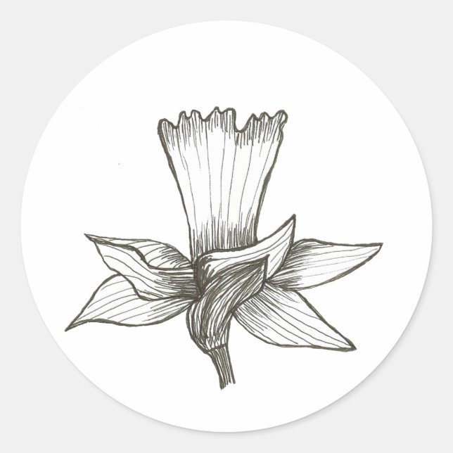 Rond Sticker de jonquille (Devant)